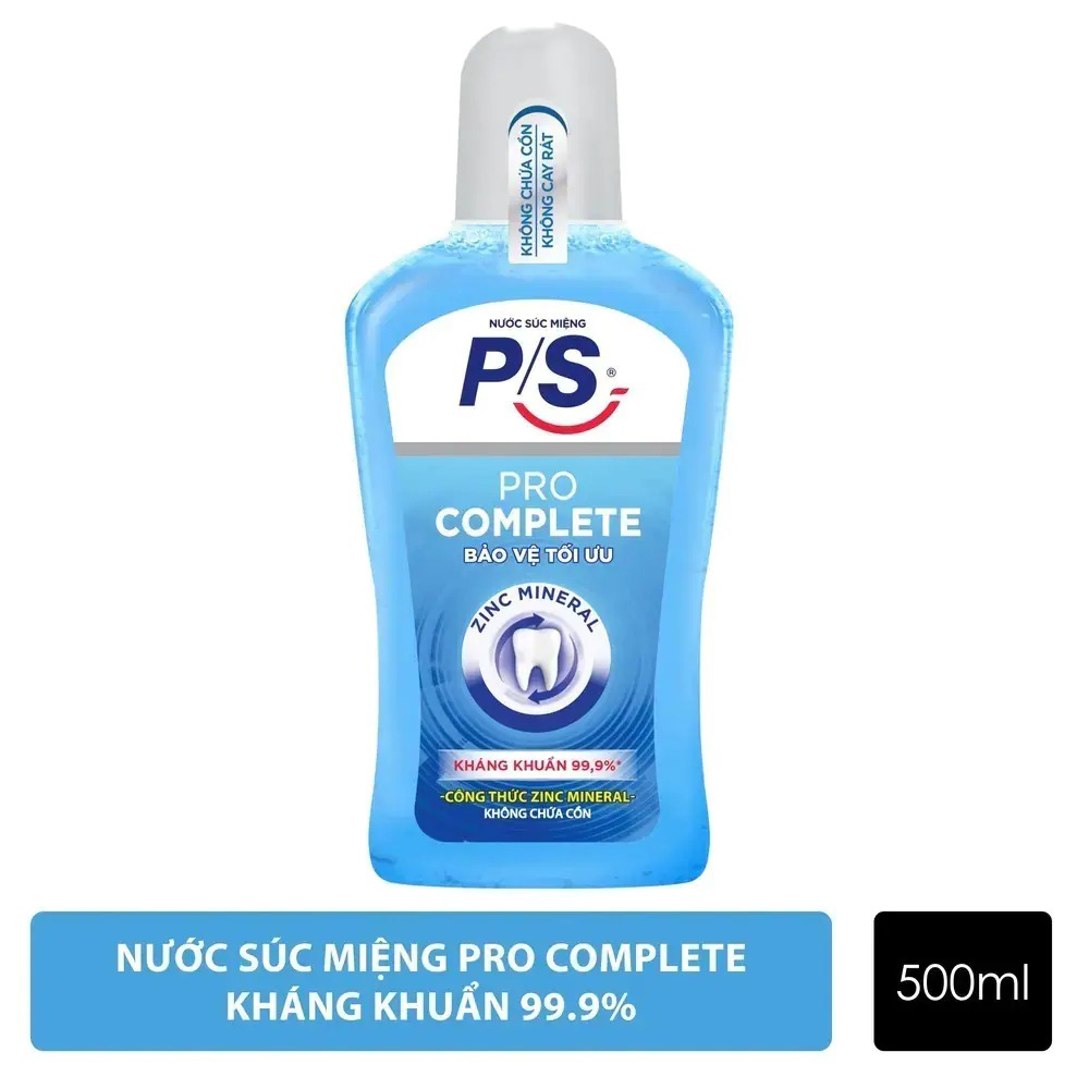 Nước Súc Miệng P/S Pro Complete Bảo Vệ Răng Miệng Tối Ưu 500ml