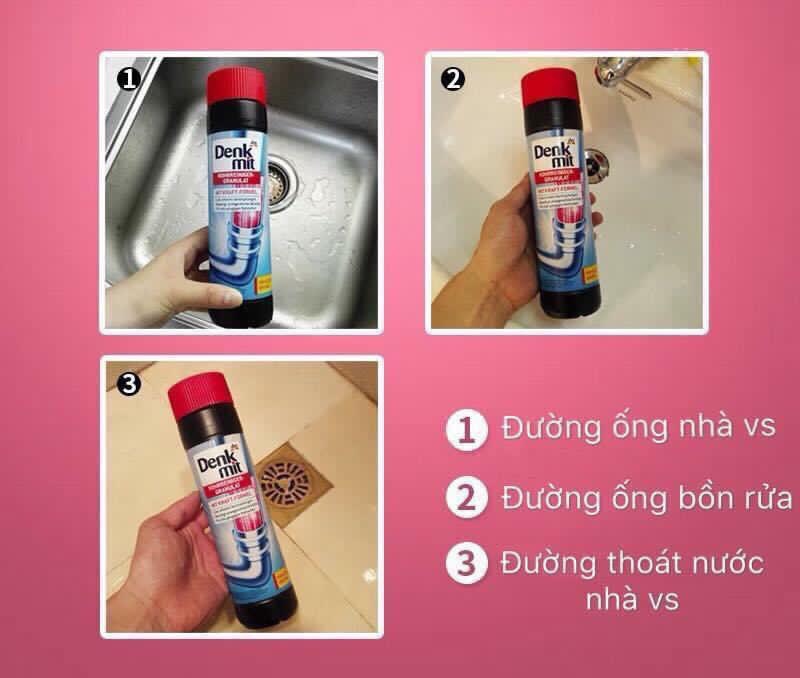 Bột thông cống DENKMIT 600g- hàng nhập khẩu Đức
