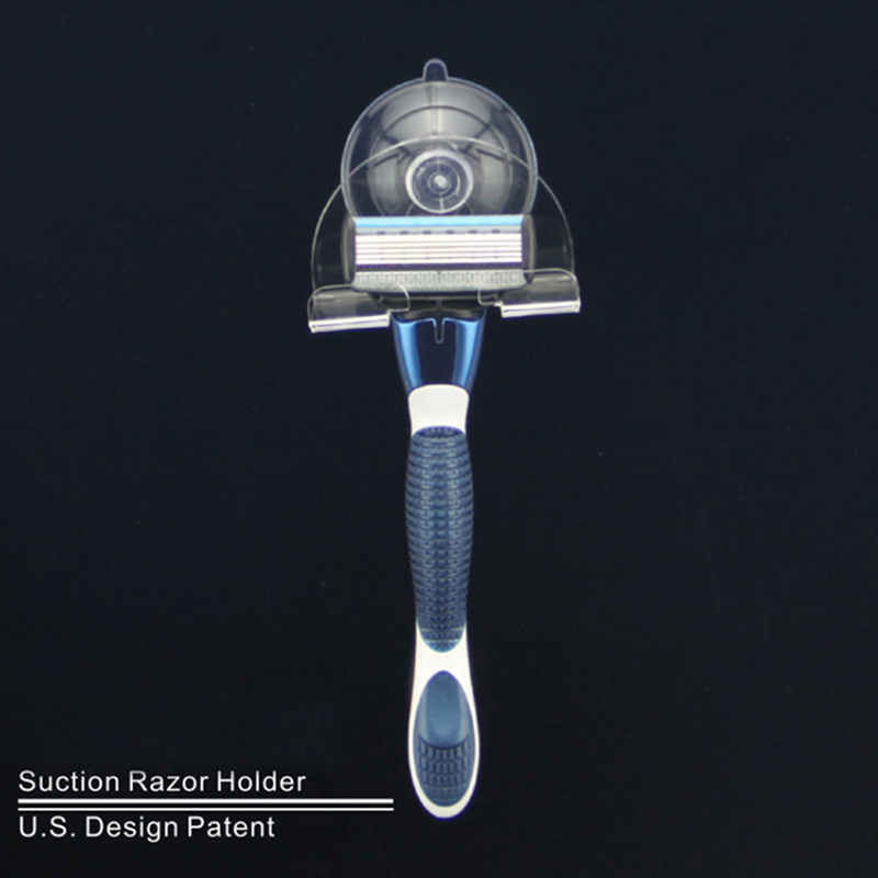 2pcs Shaver Holder Suction Cup Transparent Hook Razor Rack Waterproof Removable.