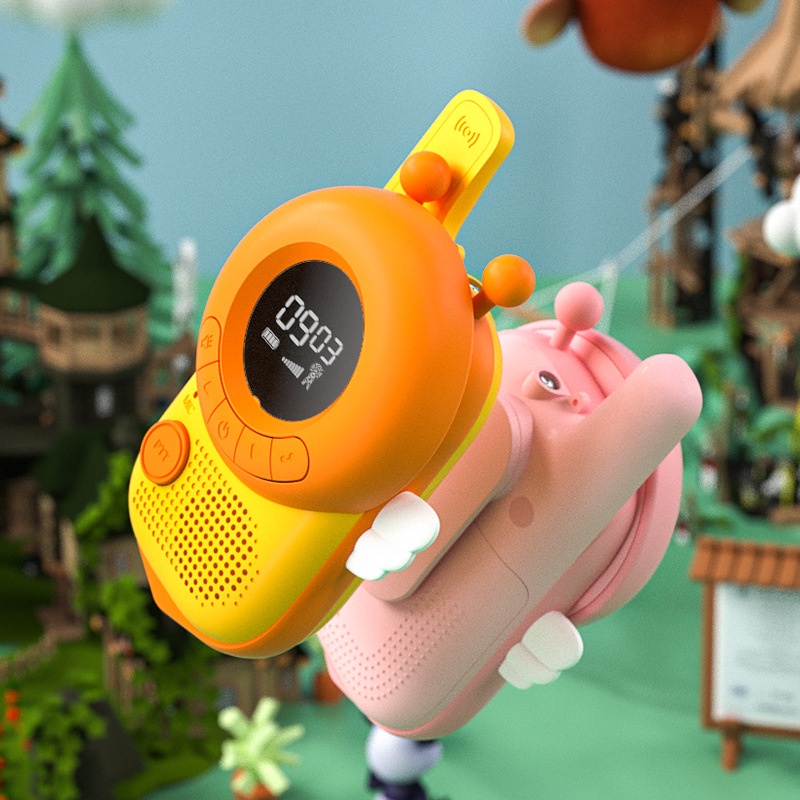 利Set 2 Bộ Đàm Đồ Chơi 3KM UHF Có Dây Đeo Cho Bé