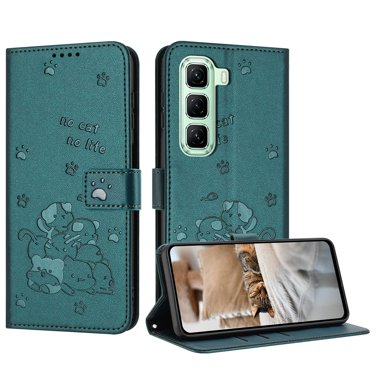 Phone Case for Infinix Hot 50 Pro+ 4G X6880 Hot 50 Pro Plus, Cute Cartoon Cat Flip Wallet PU Leather Book Cover Case Card Slot Design. 