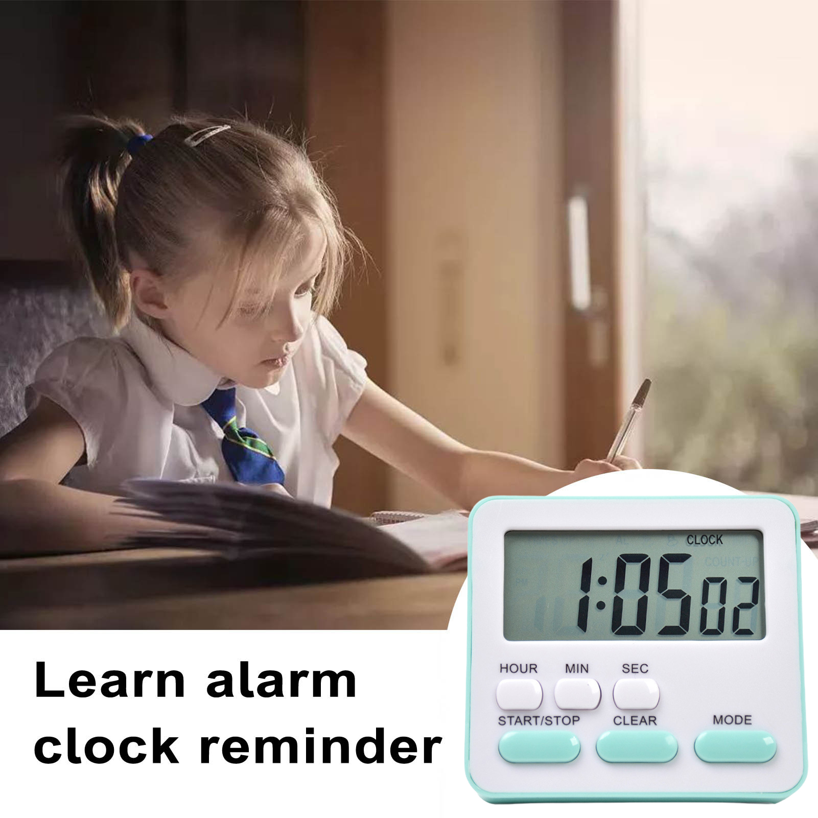 youlianba Bedroom Timer Multifunctional Magnetic Kitchen Timer with Large Display for Cooking and Student Time Management