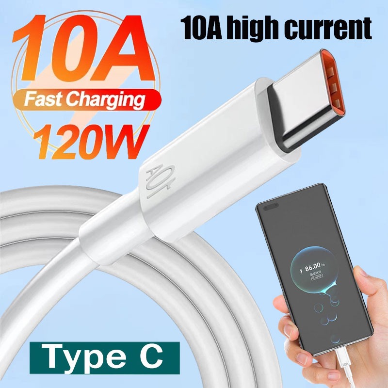 120W 10A sạc siêu nhanh Loại-C 1/1.5/2M cáp USB sạc nhanh Samsung Huawei Xiaomi cáp dữ liệu