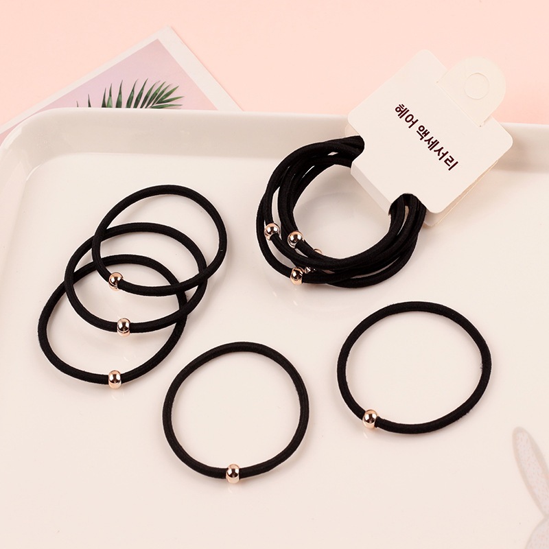 Set 5 dây cột tóc hột vàng kiểu đơn giản siêu xinh