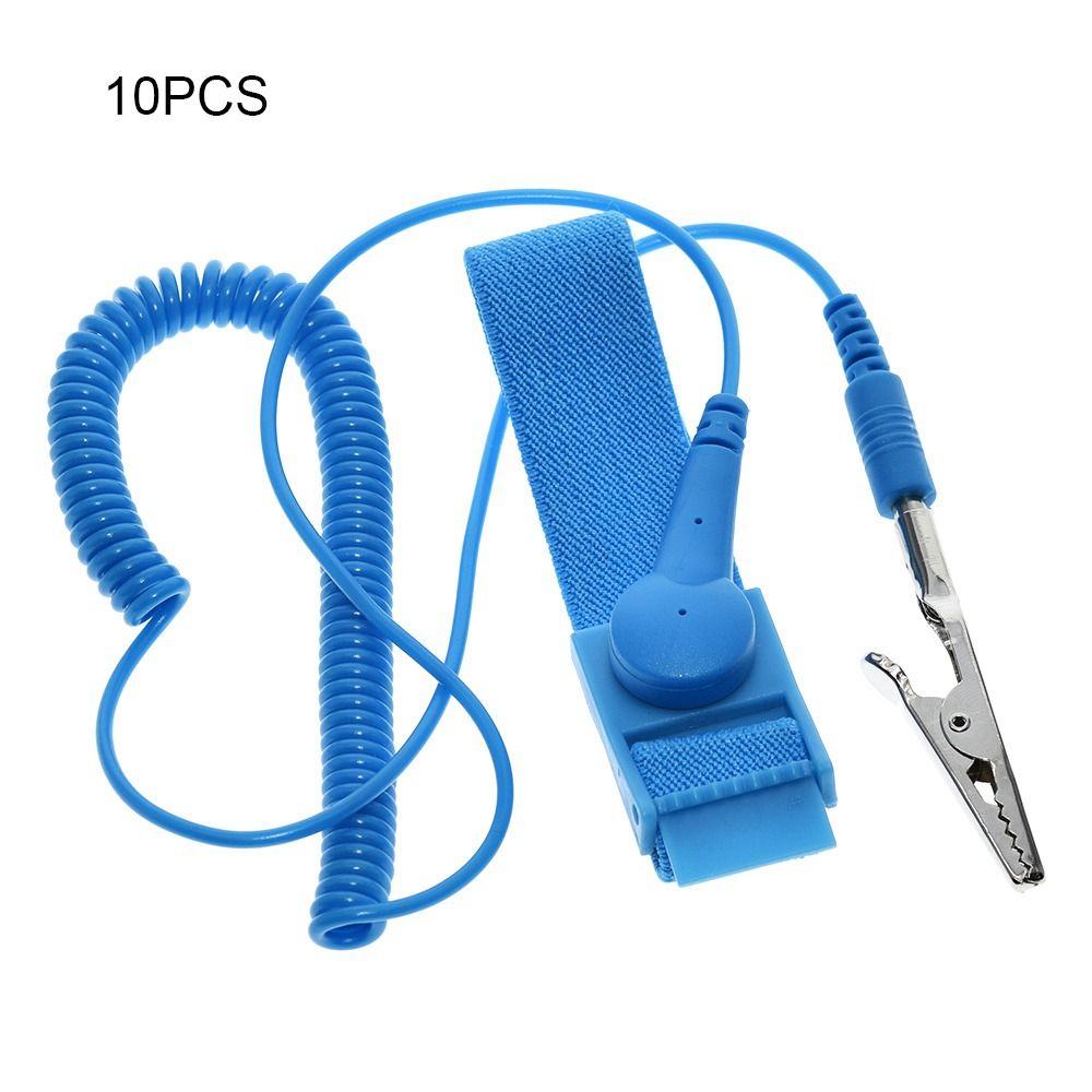 DSFSI 10 PCS Blue Anti Static Wrist Strap Regular Size Adjustable