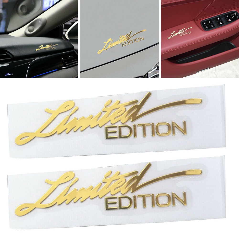 2* 3D Gold Limited Edition Logo Emblem Badge Metal Sticker Decal Auto Parts