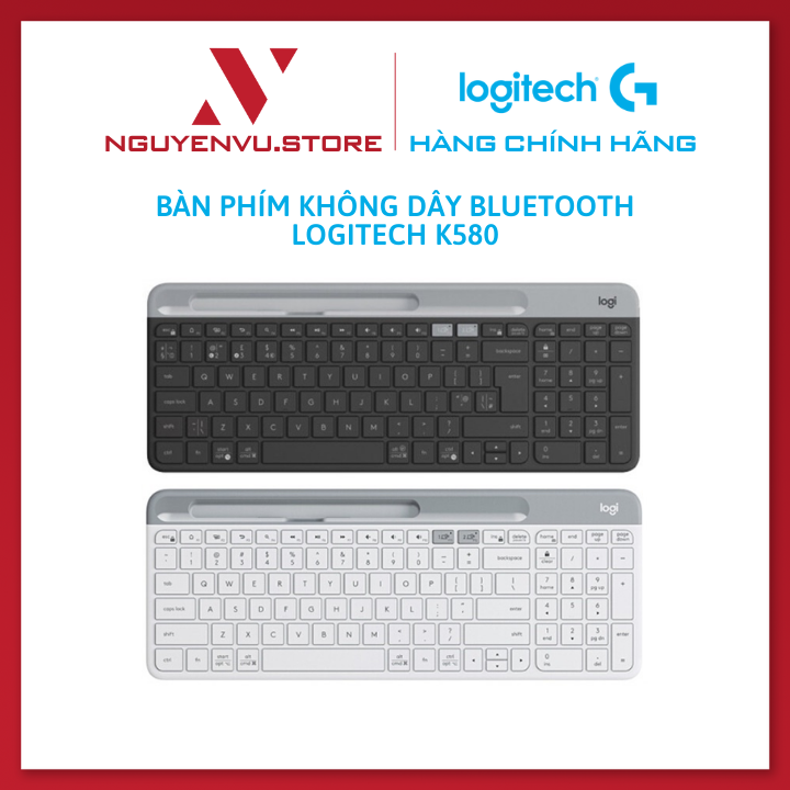 Bàn Phím Không Dây Bluetooth Logitech K580 - Hàng chính hãng