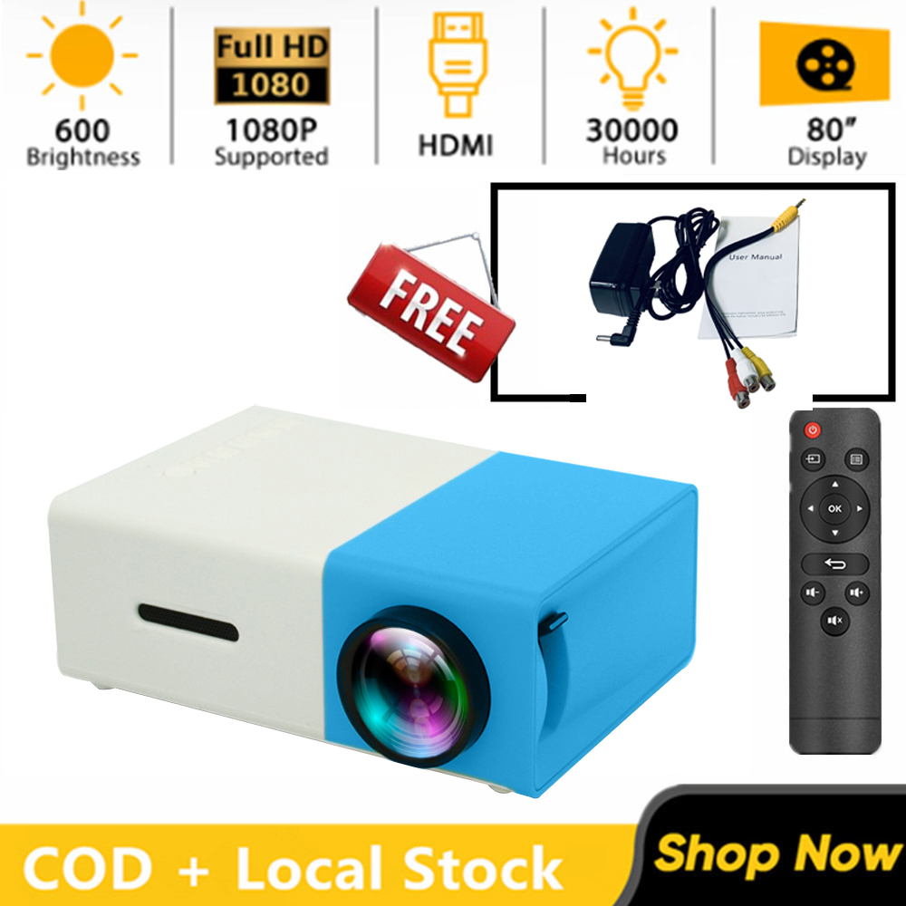 (FreeScreen+Stand) Mini portable led Projector Portable Video Movie ...