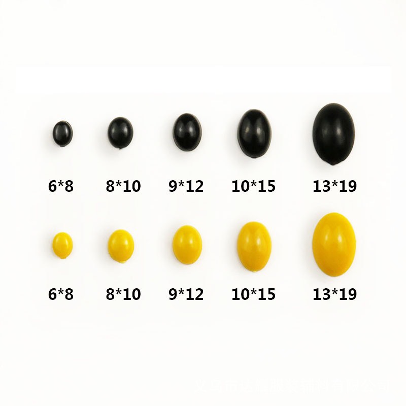10 Mắt thú dán hình Oval nhiều cỡ