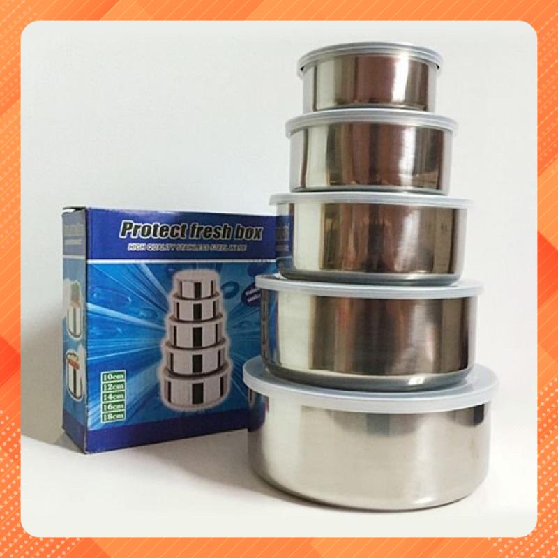 Bộ 5 bát lạnh inox có nắp