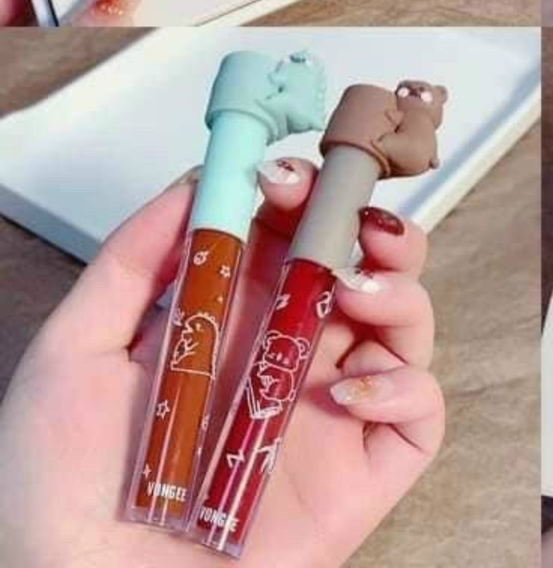 [HCM] Set 2 Cây Son Kem Vongee Hình Cặp Thú Siêu Dễ Thương