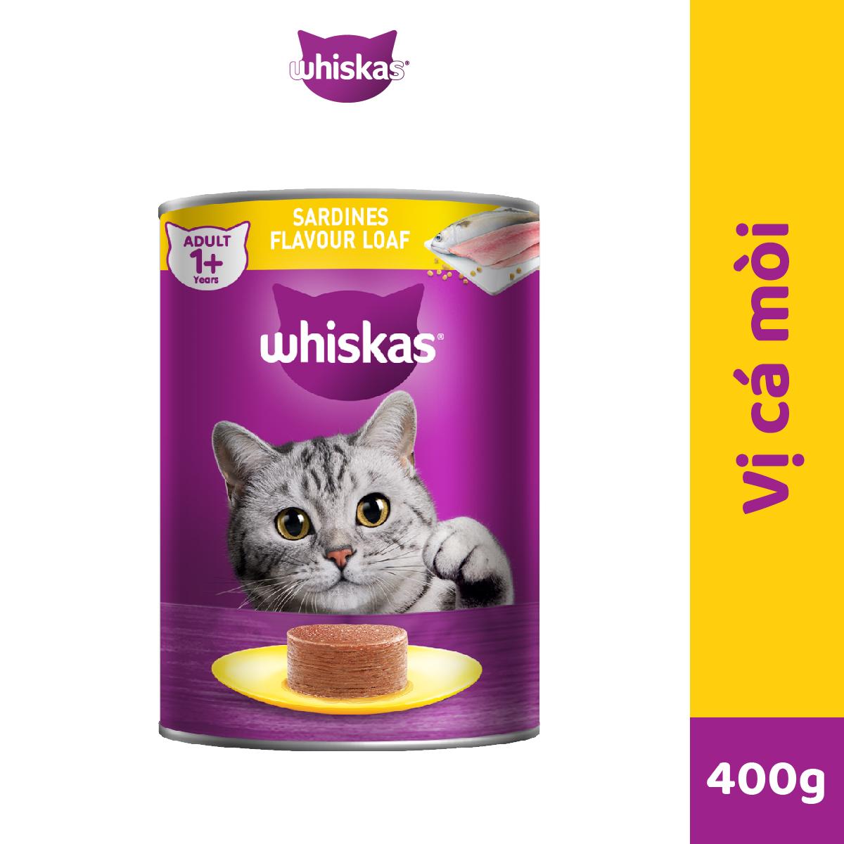 Thức ăn mèo Whiskas vị cá biển lon 400g