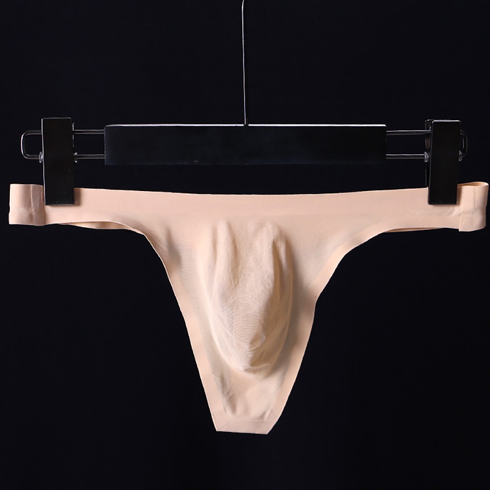 Comfortable Stretchy T Back Briefs for Men in Apricot/Black/White/Gray