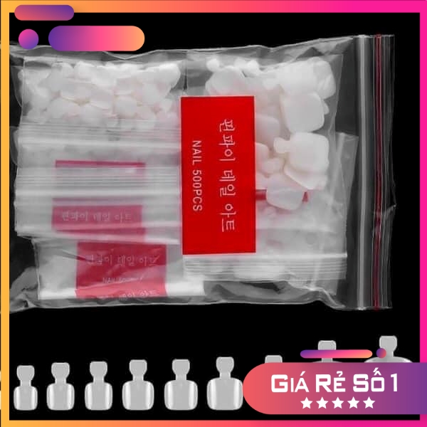 Móng úp chân đủ size túi 500 móng - Sugar Nails