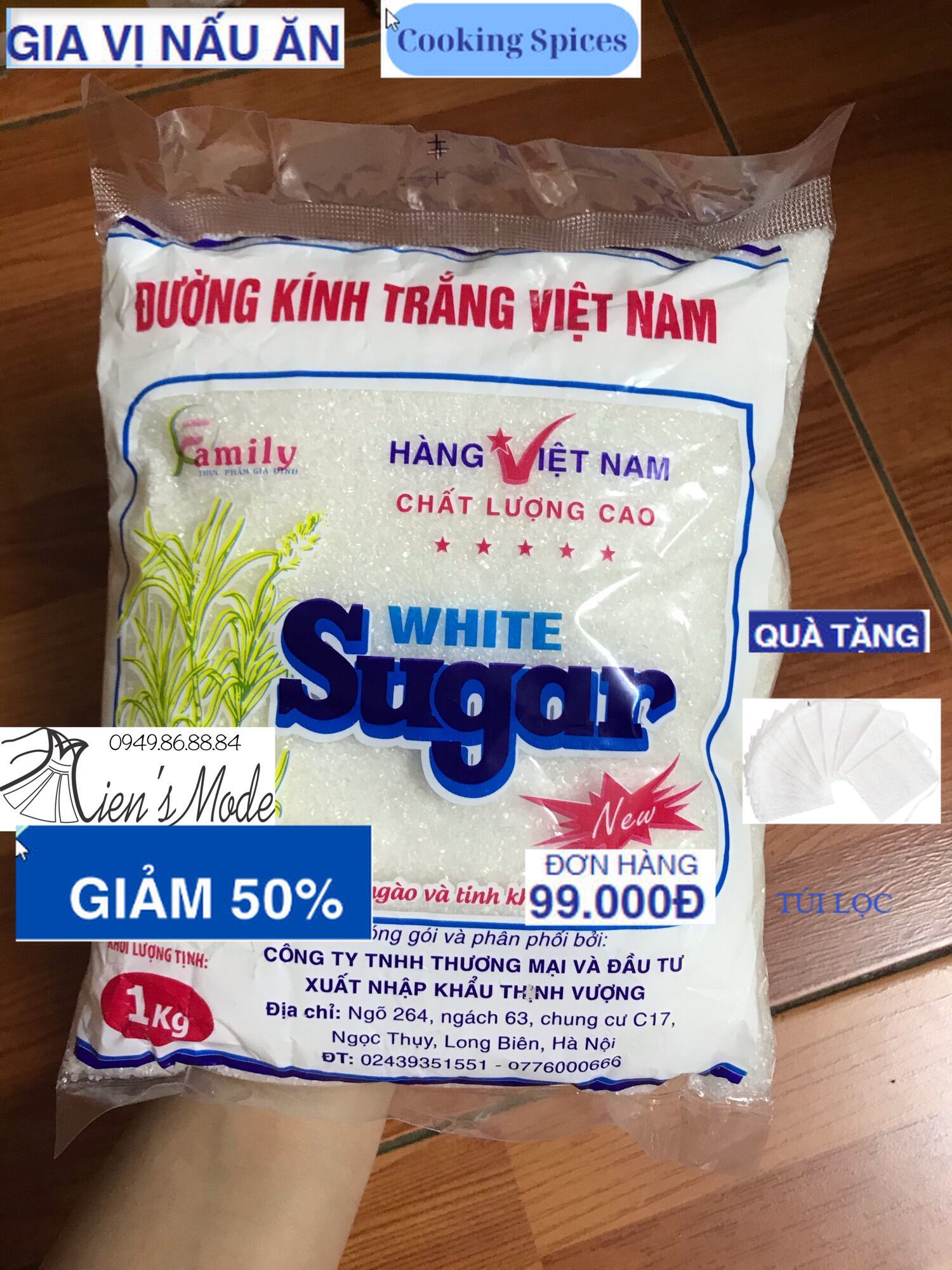 1kg Đường kính trắng
