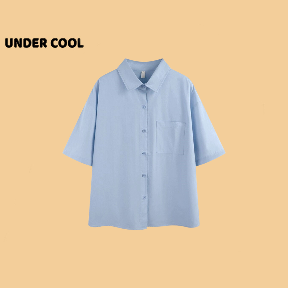 Áo Sơ Mi Nữ Cộc Tay Form Rộng UNDERCOOL Cúc Xẻ Tà