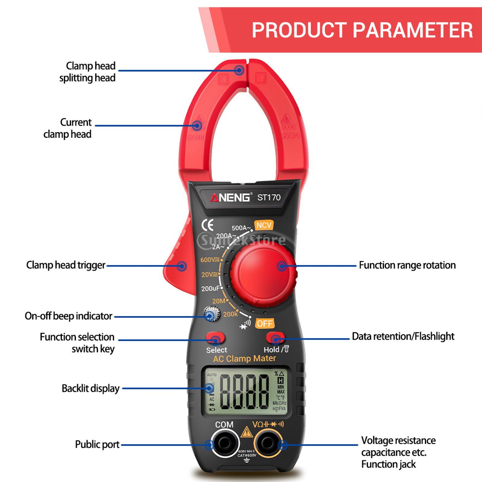 amagogo 4000 Counts Auto-Ranging Clamp Meter, Digital Multimeter Tester with Amp,Volt,Ohm and Resistance Test