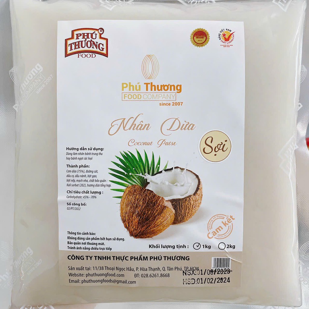 Nhân Dừa Non ,Dừa sợi Phú Thương 1kg