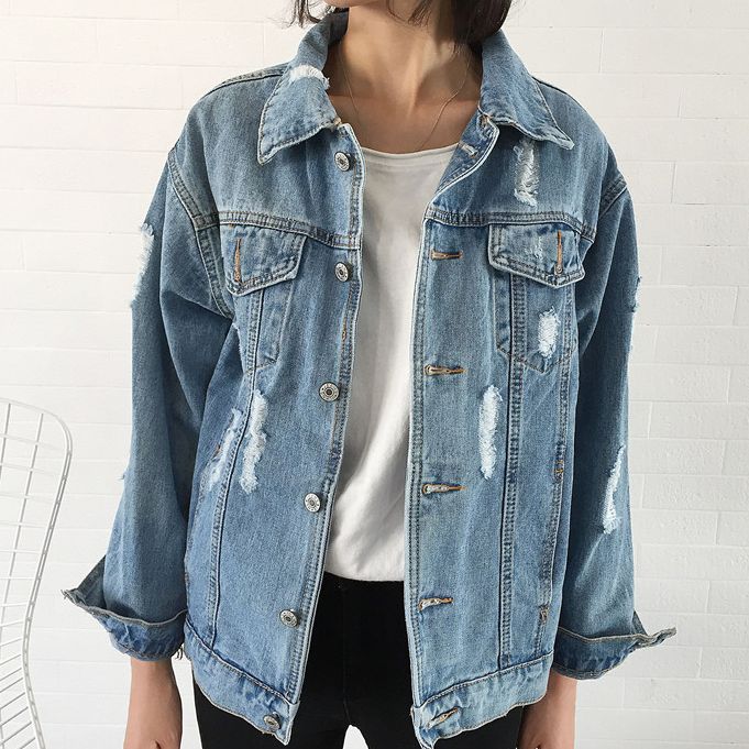 [HCM]ÁO KHOÁC JEAN NỮ CÁ TÍNH THE COOKIES JEANS AK17 PHONG CÁCH THỂ THAO