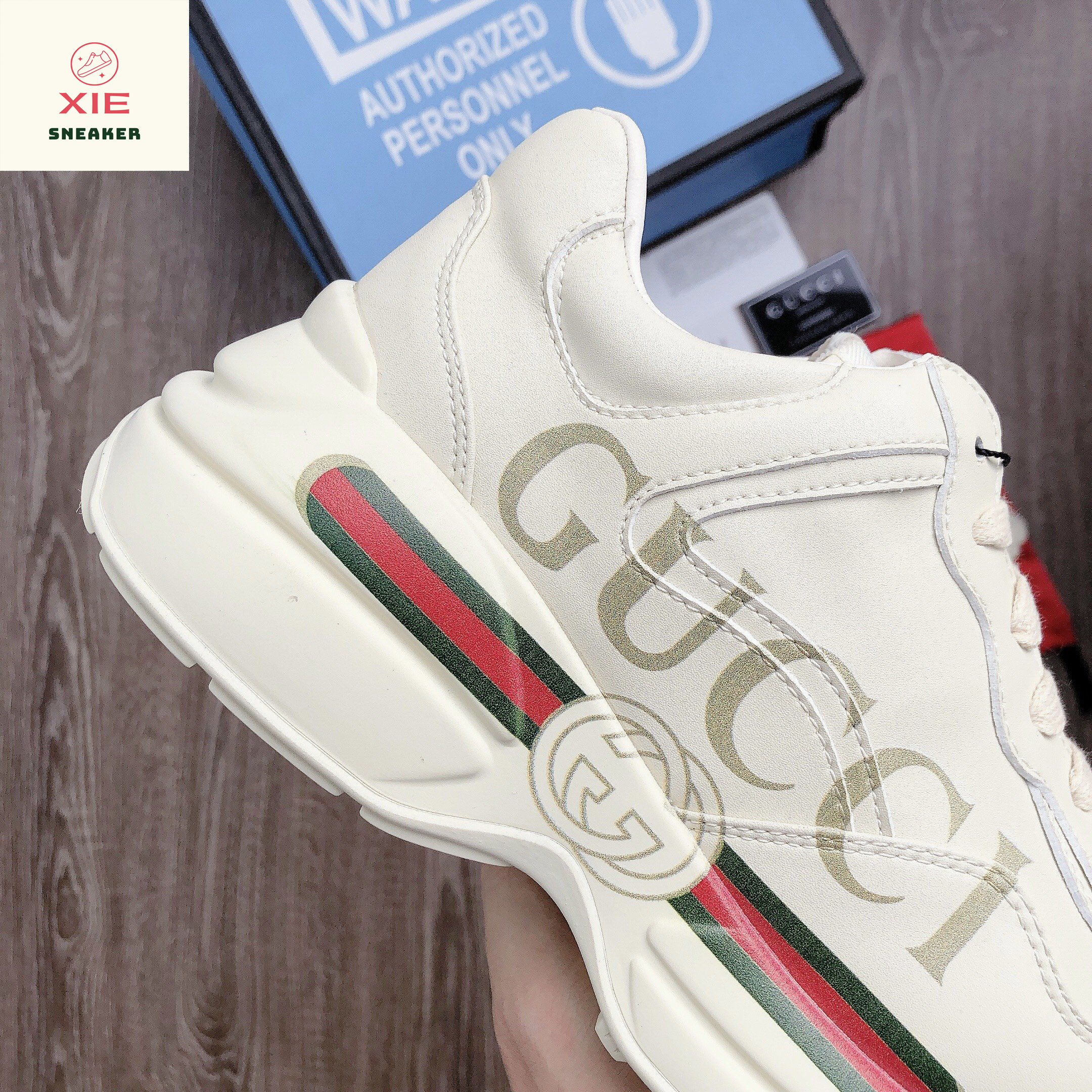 Giày Gucci Rhyton Logo - 1.1 + [Tặng thêm 1 bộ dây + FreeShip + Full Box + Bill + Phụ Kiện]