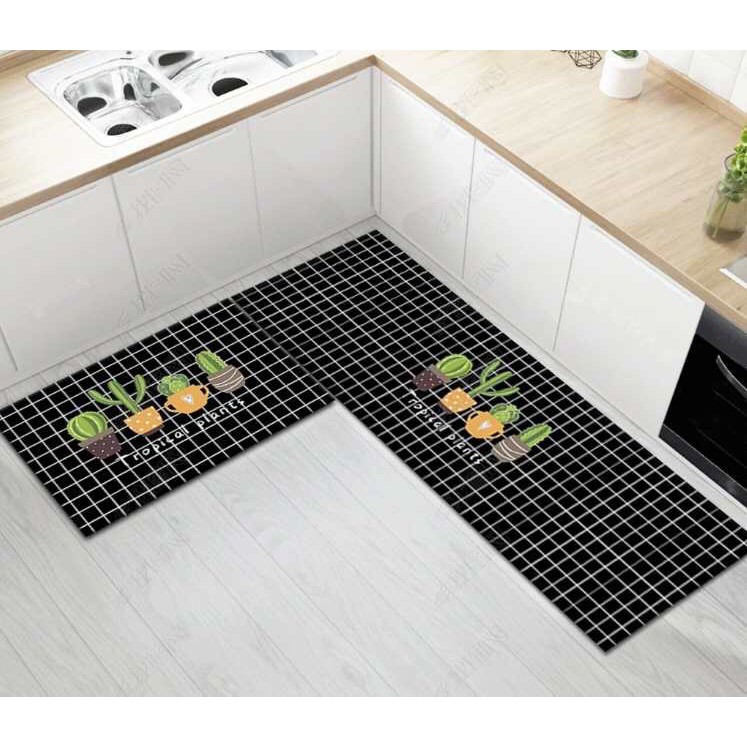 Bộ 2 Thảm Nhà Bếp Thảm Trải Sàn Cao Cấp Chống Trượt
