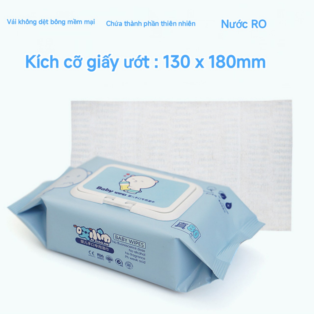 khăn ướt không mùi , không cồn 80 tờ cho bé
