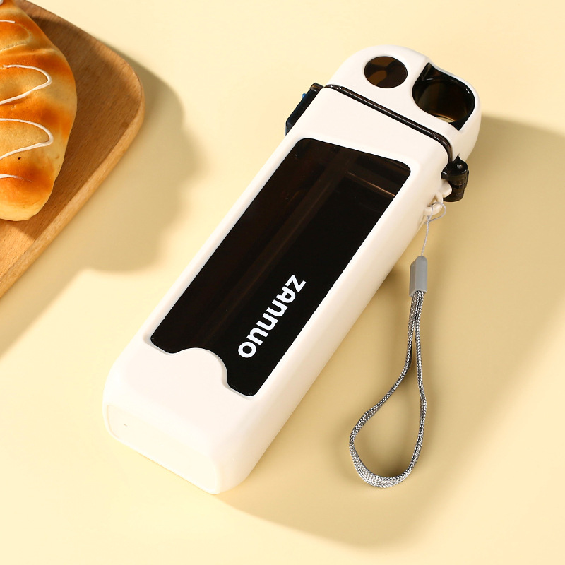 KS Square sports cup portable Student adult Small capacity plastic cup High temperature straw cup