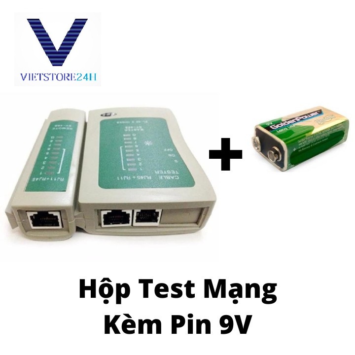 Hộp test cáp mạng rj45 + pin