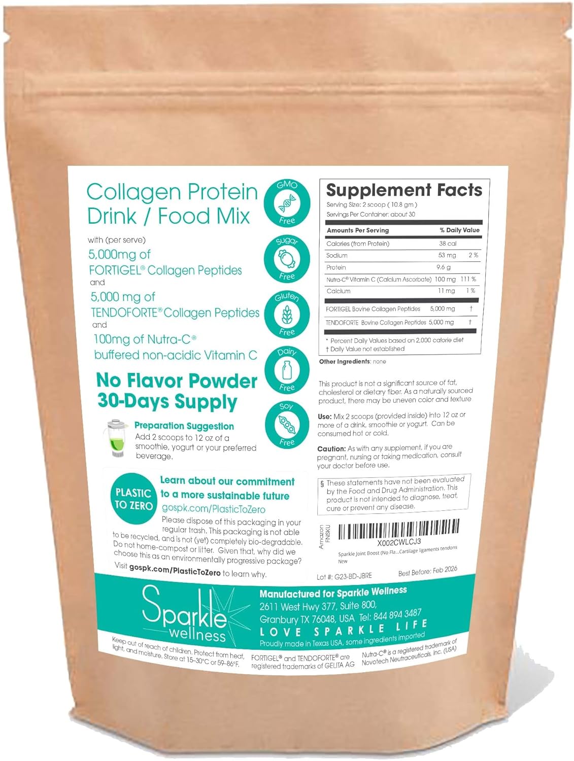 Sparkle Joint Boost (No Flavor) [30-Serves] FORTIGEL & TENDOFORTE Non ...