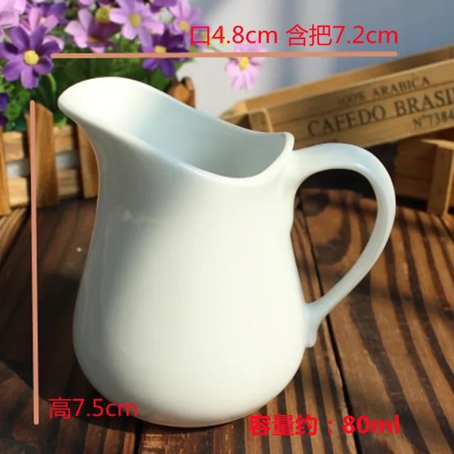 100/200ml White Ceramics Mini Milk Jug Cafe Coffee Maker Accessories Coffeeware Afternoon Tea Milk Pitcher Cup