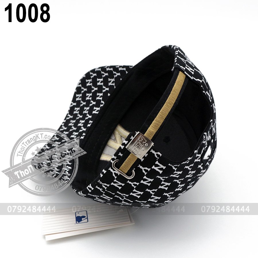 Nón kết MLB Monogram NY nâu đen