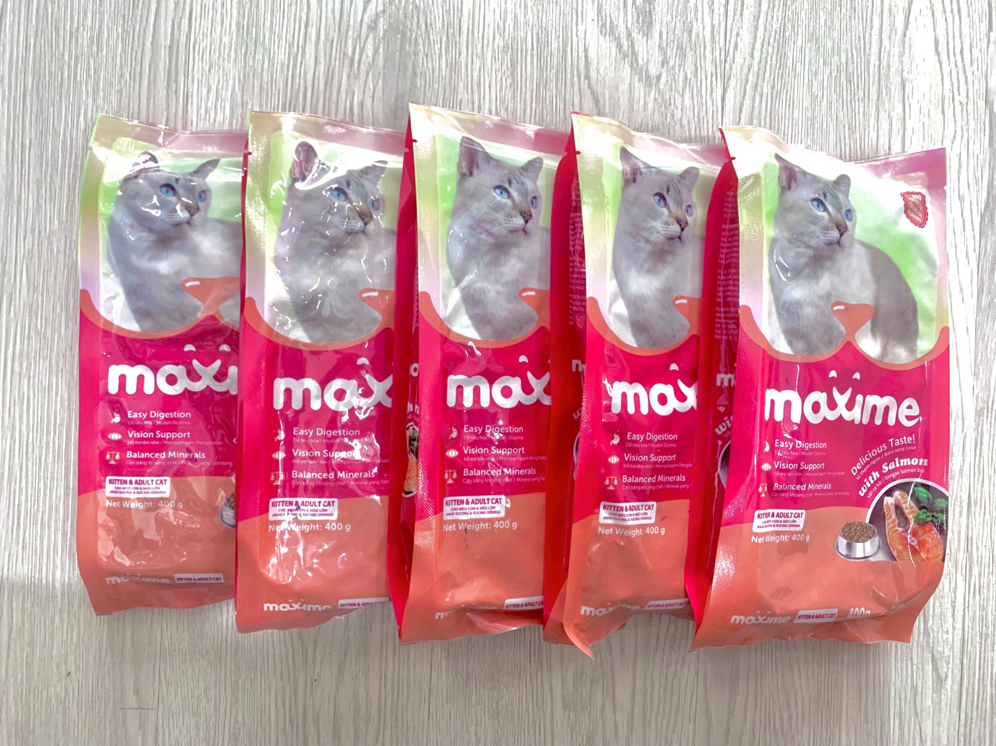 (Combo 5 gói) Thức Ăn Mèo Mọi Lứa Tuổi Maxime 400G