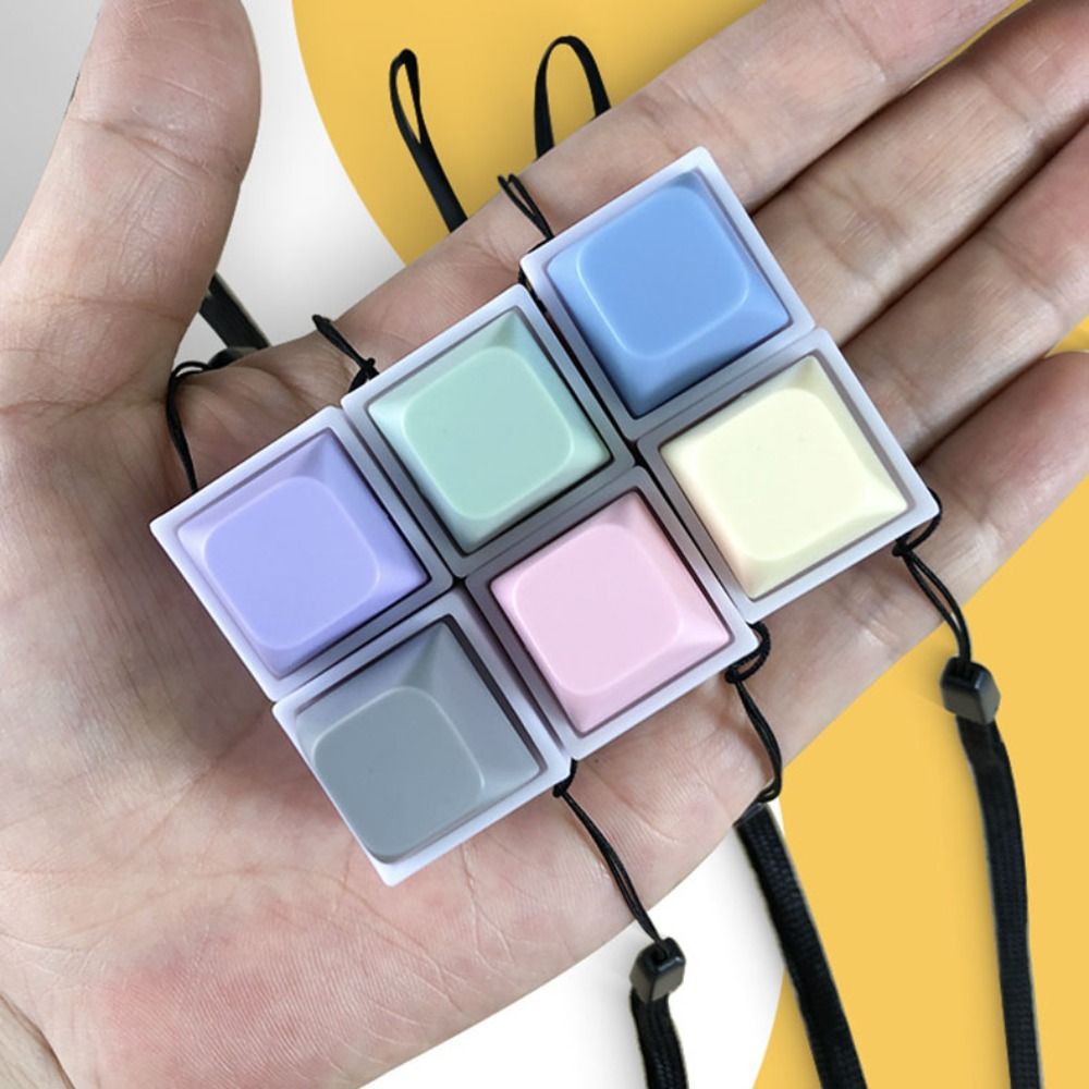Single Key Keyboard Keychain Key Chains Click Button Fingertip Button Keychain ABS Keyboard Switche ...