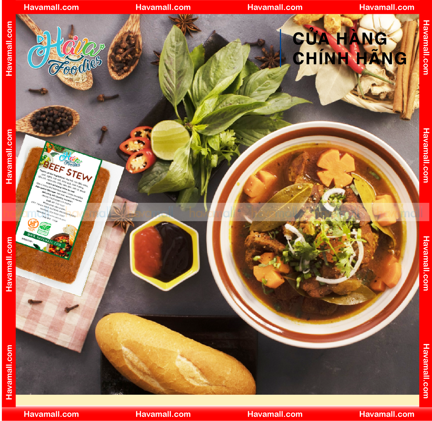 Bột Bò Kho Havafood Túi 100g – Beef Stew