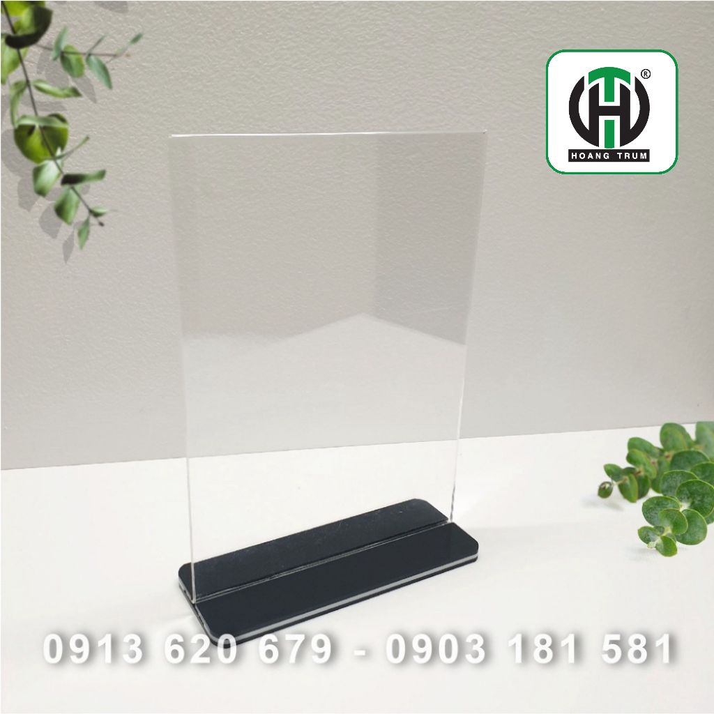 Menu Mica, Menu để bàn A4, A5, A6 Đế đen, mica Đài Loan