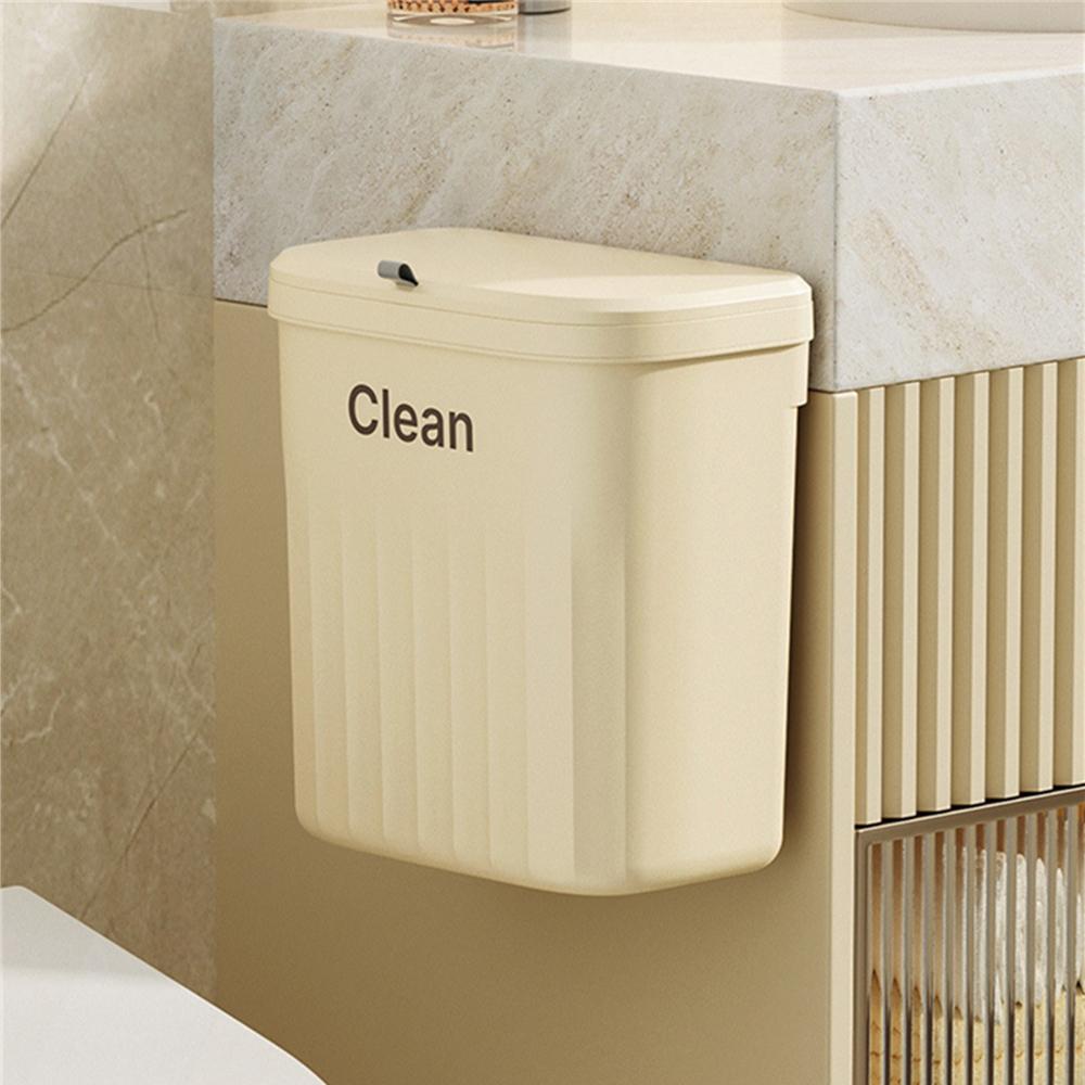 Household Plastic Flip-top Wall-mounted Trash Can Kitchen Bathroom Trash Can