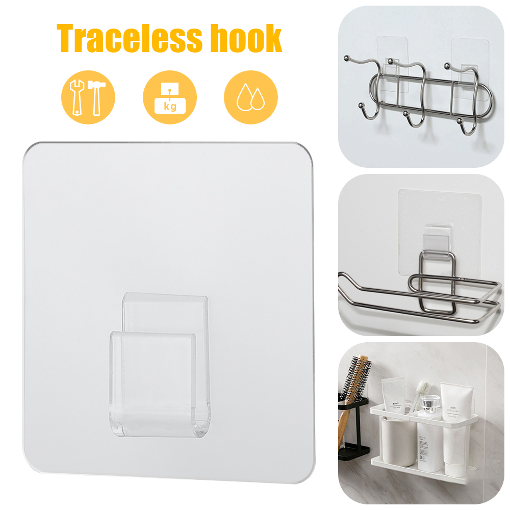 【88HomeStore】1PCSTransparent Wall Hooks Strong Self Adhesive Kitchen bathroom Storage Hooks Hangers Suction Cup Heavy Load Hook Holder Rack