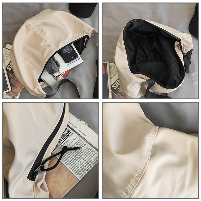 ELACCENT Crossbody bag shoulder bag waterproof nylon dumpling bag Korean version solid color large-capacity crossbody bag