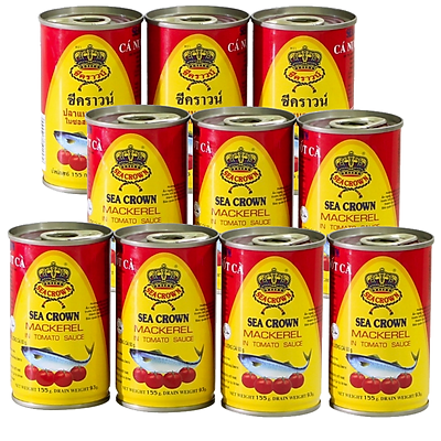 Lốc 10 hộp cá nục sốt cà SeaCrown 155gr