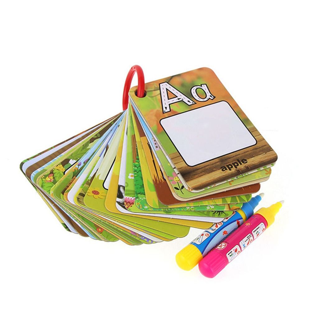 FASHION ALEKSEY ABC Learning Water Coloring Books Reusable Alphabet Flash Cards Mess-Free Coloring Book Road Trip Color Perception Water Painting Book Toddlers