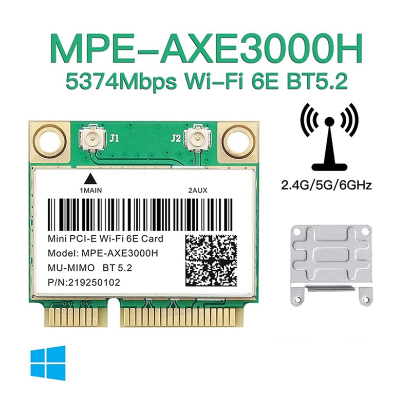 【High-quality】 MPE-AXE3000H 5374Mbps Wifi 6E Wireless AX210 Mini Wifi Bluetooth 5.2 802.11AX 2.4G/5G
