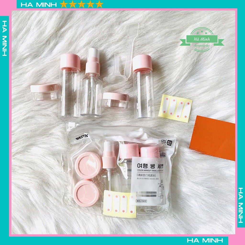 Bộ chiết mỹ phẩm 7 chi tiết mini Hàn Quốc