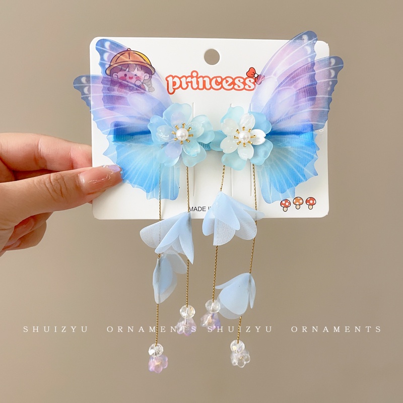 Set 2 Kẹp Tóc Hình Bươm Bướm Màu gradient Dễ Thương Cho Bé Gái