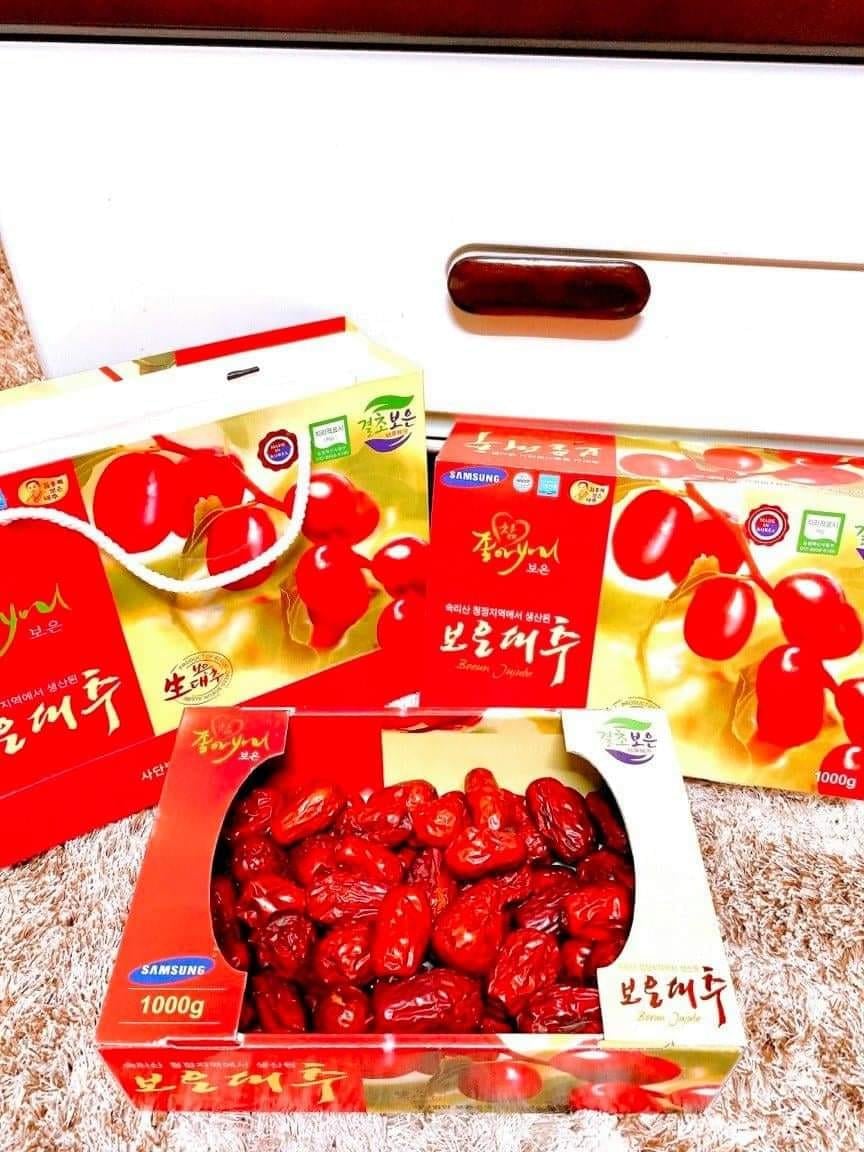 Táo đỏ Hàn Quốc sấy khô Loại 1 (Tặng kèm túi)