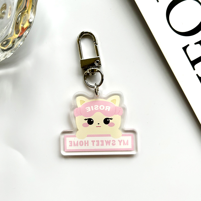 Kpop blackpink sooya gomdeuki rosie ppeu keychain lisa rose jennie jisoo acrylic keyring gift