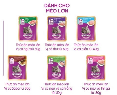 [Combo 12 gói] Pate Whiskas cho mèo trưởng thành 80gr