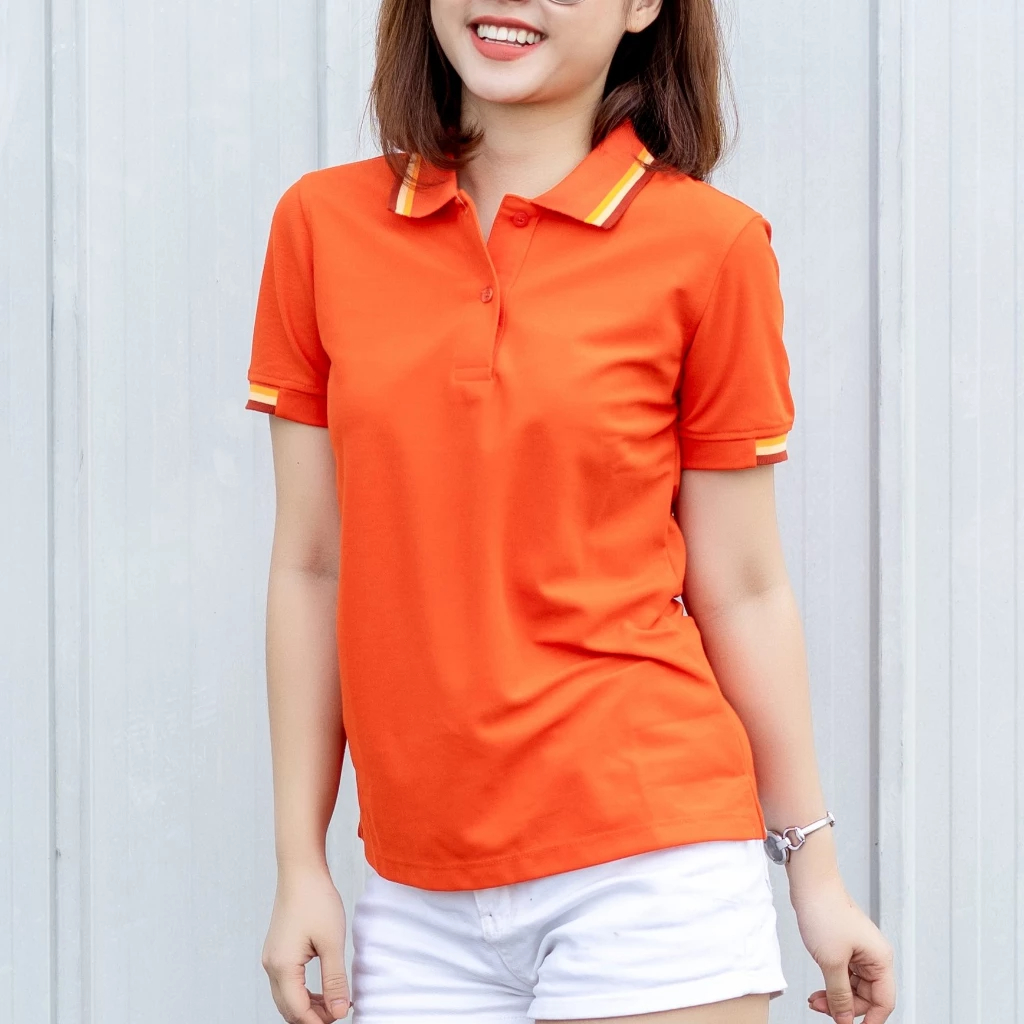Áo Polo Nữ Poligan Nhập Khẩu thá¡ Lan (ORANGE/BROWN)