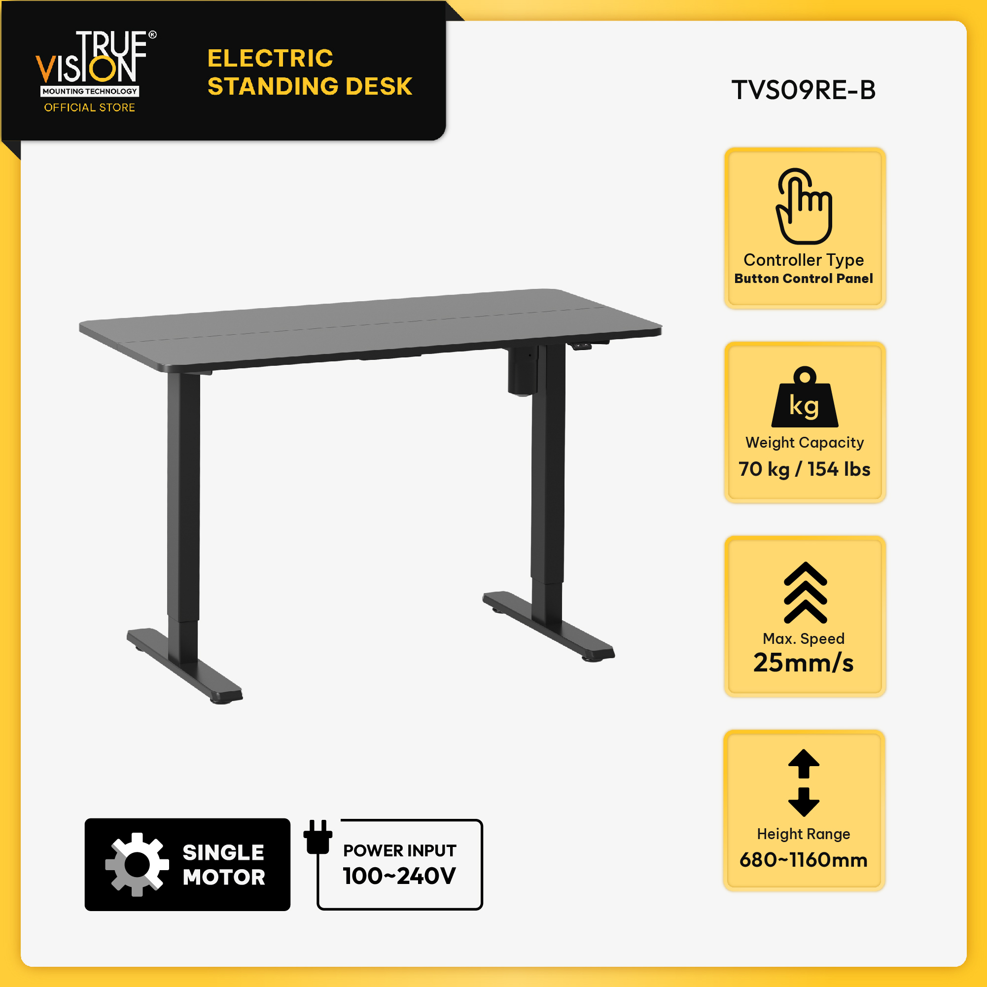 Compact electric store standing desk