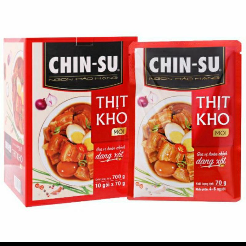 Gia vị thịt kho chinsu hộp10 gói × 70g
