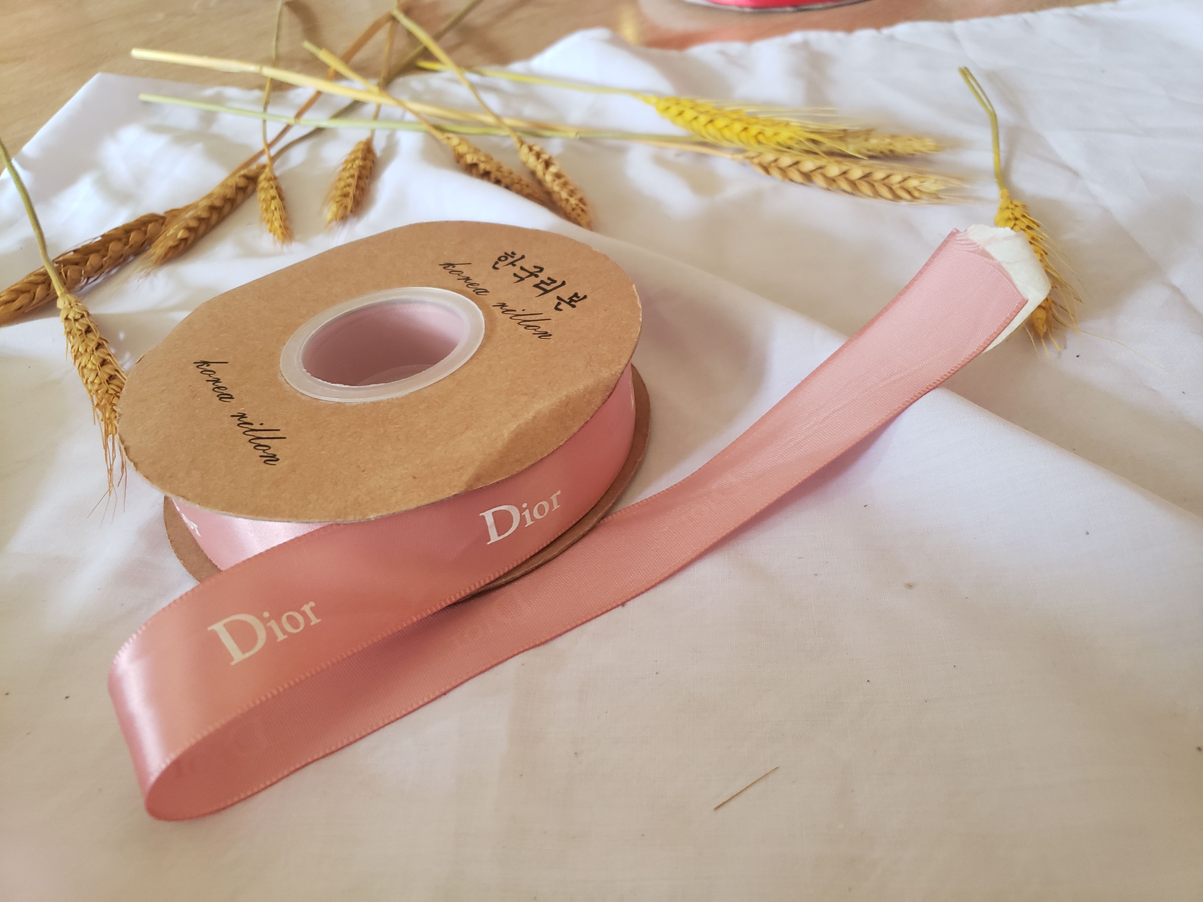 (sét 5m) Ruy băng in chữ Dior bản 2,5cm